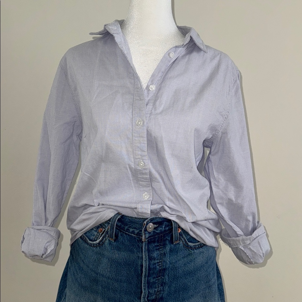 A New Day Blue Striped button down Shirt